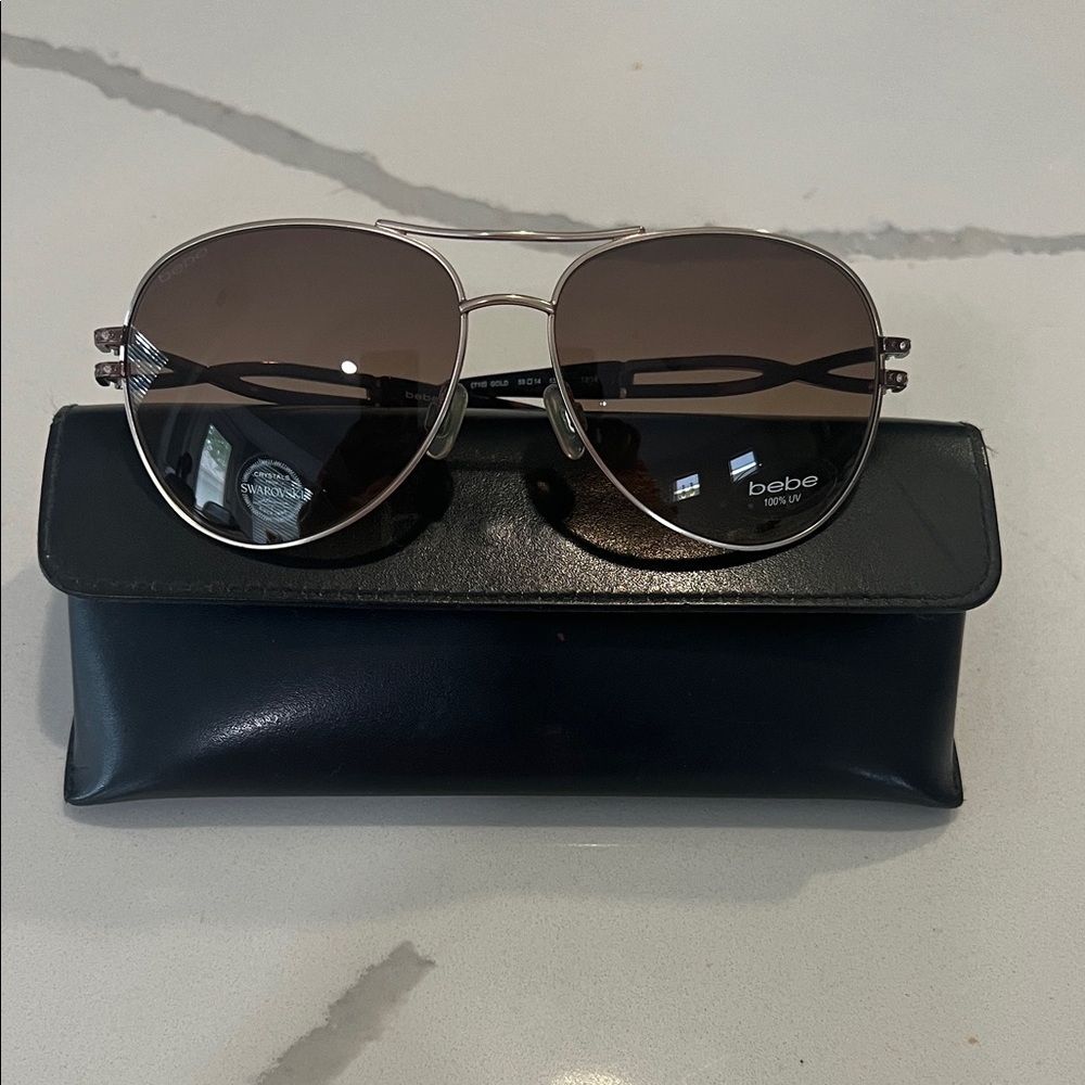 Bebe Metallic Pilot Frame Sunglasses